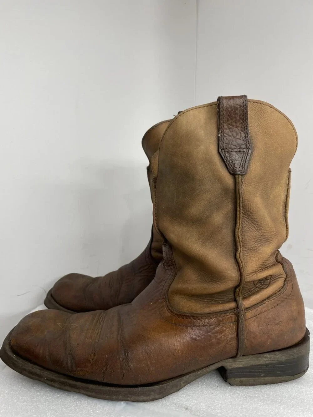Ariat Rambler Western Brown Leather Wide Square Toe Cowboy Boots Men's 10 EE